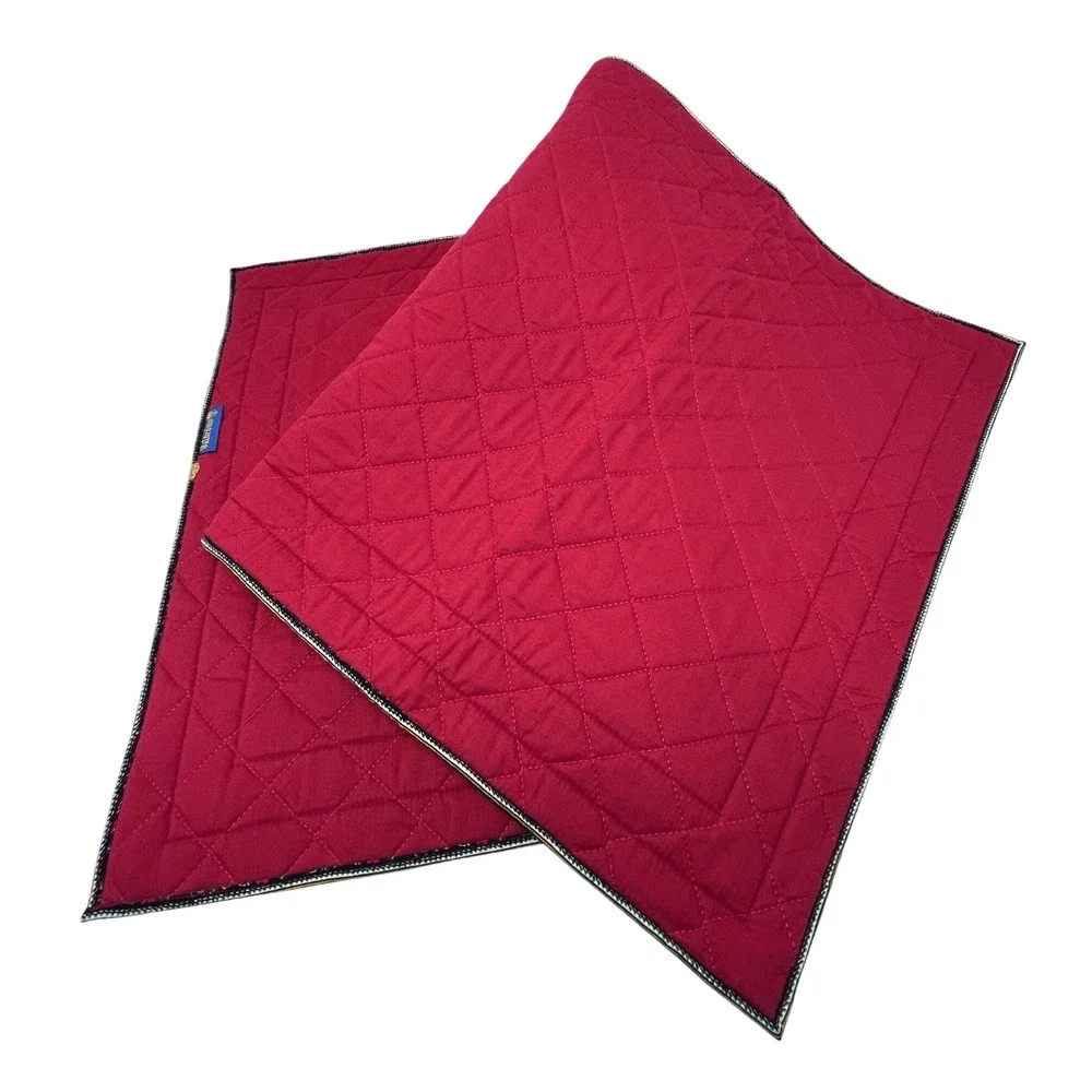 Valdrome Quilted Table‎ Runner 38x17 Burgundy Floral Border